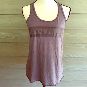 Novelty tank top Young & Reckless  grey small S